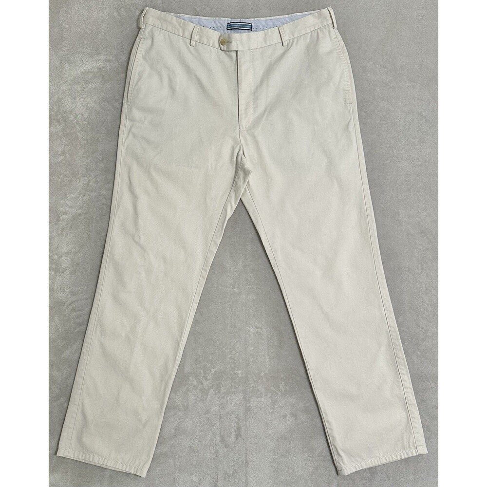 Peter Millar Men's 36 Ivory Pima Cotton Chino Pants Golf Preppy Business Casual